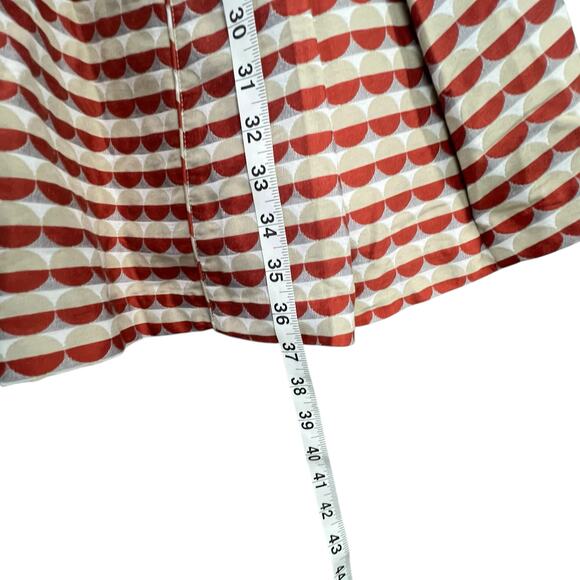 Zac Posen Z Spoke Mini Dress Size 4 Orange Taupe Geometric Stripe Fit Flare RARE - Picture 13 of 16